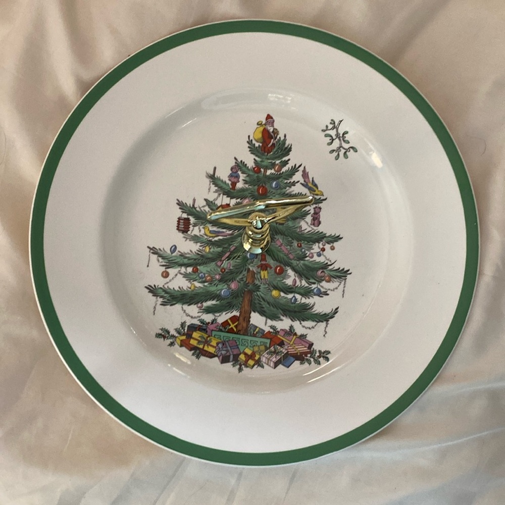 Spode Christmas Tree One Tier Tidbit Tray in original box